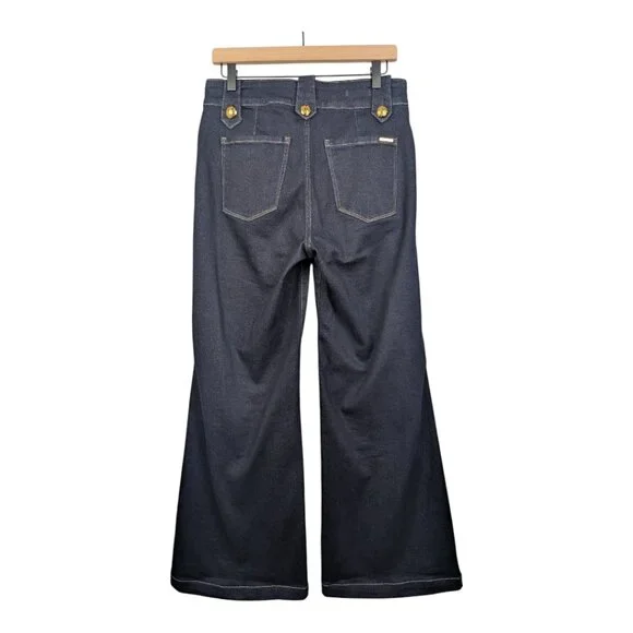 White House Black Market | High-Rise Mariner Wide-Leg Dark Wash Jeans | 10 - Picture 6 of 16